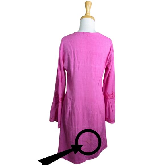 Vanesska Calypso Christiane Celle Mini Dress Womens Small Pink Y2K Babydoll Coqu - Picture 9 of 12